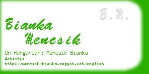 bianka mencsik business card